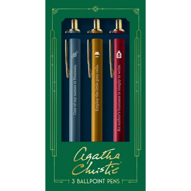 Agatha Christie 3 Ballpoints Pens